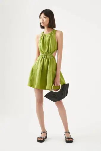 Aje Voyage Braided Cut Out Mini Dress Verdant Green Size 8 / S