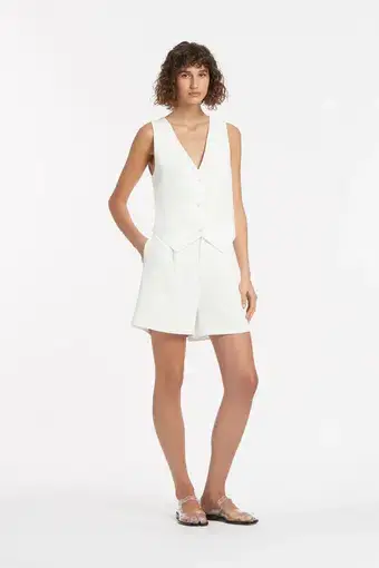 Sir the Label Clemence Vest Size 2 and Tailored Short Size 3 Set in Ivory