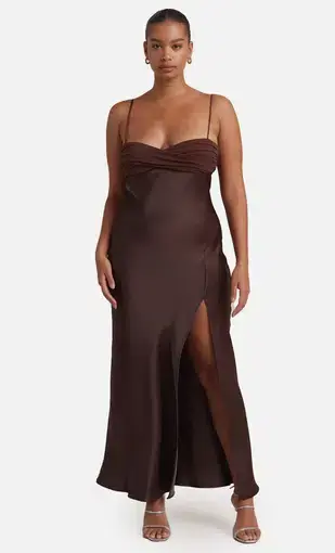 Bec & Bridge Julieta Maxi Dress Chocolate Brown Size 10 / M