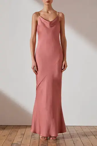 Shona Joy Luxe Bias Cowl Slip Dress Rose Size 10