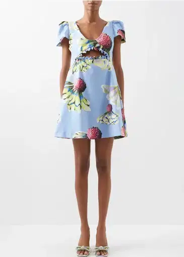 Kika Vargas  Judith Tafffeta Dress Floral Print Size XS/Au 6 
