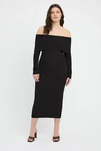 Kookai Lola Midi Dress Black Size 12
