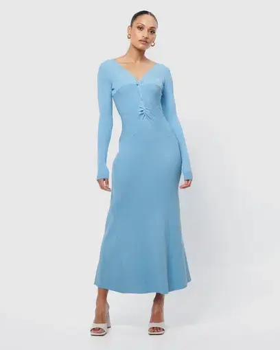 Mossman Twist and Turn Knit Dress Blue Size 8