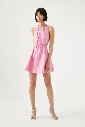 Aje Voyage Braided Cut Out Mini Dress Pink Size 8