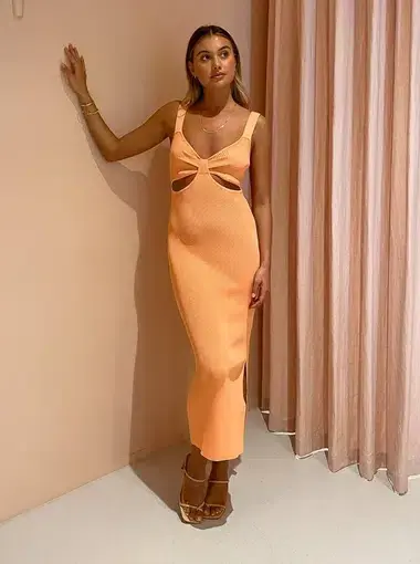 By Nicola Meadow Midi Dress Tangerine Size 10 