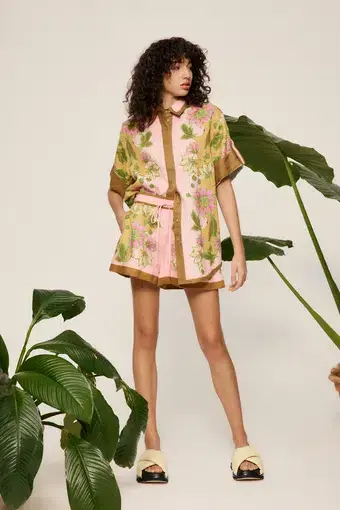 Alemais Winnie Shirt & Shorts Set Floral Size 
