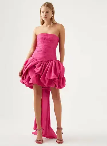 Aje Piacere Bubble Hem Mini Dress in Fuchsia

Size 10 / M