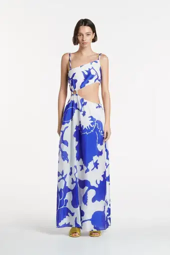 Sir the Label Vivi Asymmetrical Cut Out Maxi Dress Merce Abstract Print Size 4 / AU 14