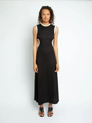 Christopher Esber Fran Negative Space Rib Dress in Black/White Contrast

Size 8