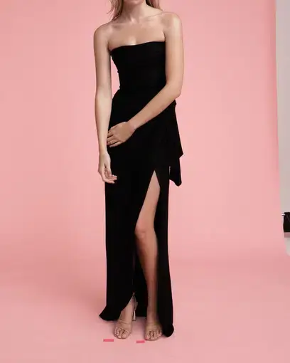 Manning Cartell Asymmetrical Games Strapless Gown Black Size 8 / S