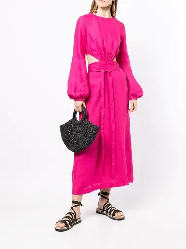 Bondi Born Belize Cut Out Maxi Dress Pink Size 6