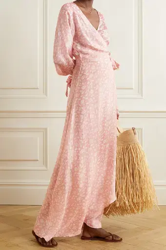 Hannah Artwear + Net Sustain Luna Silk Wrap Maxi Dress Floral 

One Size 