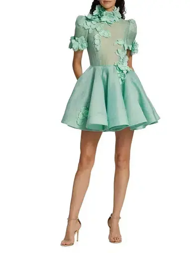 Zimmermann High Tide Lift Off Flower Mini Dress Mint Size 0/AU 8