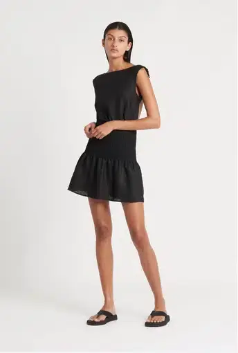 Sir the Label Lorena Open Back Mini Dress Black Size 0 / Au 6