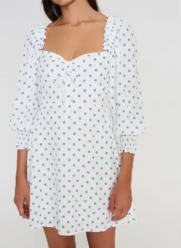 Faithfull the Brand Arianne Mini Dress in Maurice Dot Print Size 8