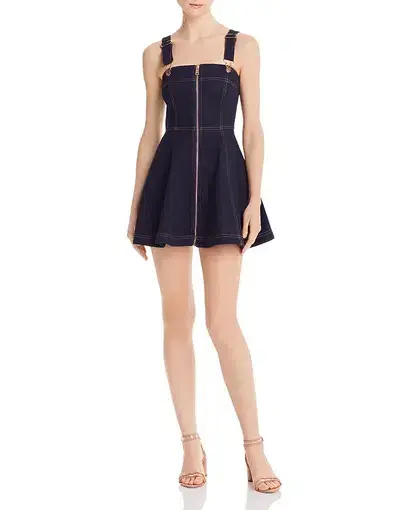 Alice McCall Azure Pinafore Denim Mini Dress Navy Size 8