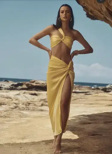 Sonya Moda Petra Top And Skirt Set Yellow Size AU 8