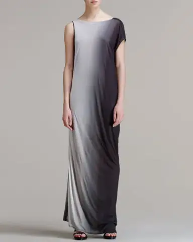 Helmut Lang Shadow Ombré Jersey Maxi Dress Grey Size S / Au 8