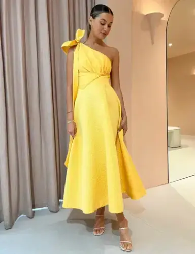 Rachel Gilbert Emiliano Dress in Lemondrop Size 2 / Au 10