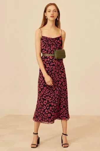 C/MEO Collective So Settled Midi Slip Dress Floral Size 10