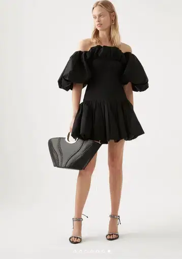 Aje Arles Off the Shoulder Mini Dress Black Size 6 