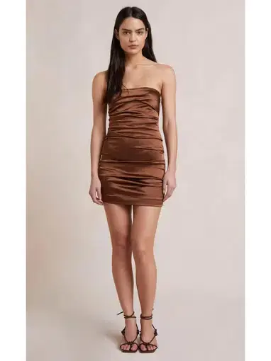 Bec & Bridge Heather Mini Dress Brown Size AU 6