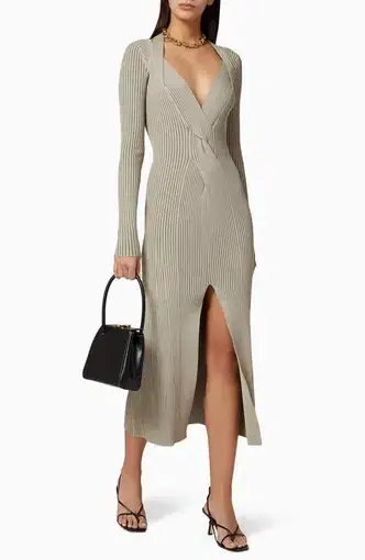 Dion Lee Cable Knit Dress in Taupe/Slate Green

Size S / Au 8