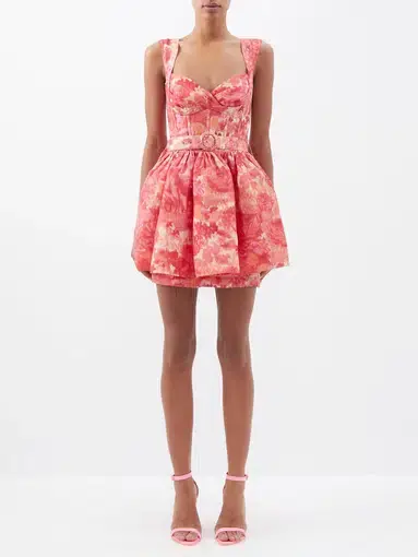 Zimmermann High Tide Mini Dress in Pink Ikat Floral 

Size 0 / Au 6-8