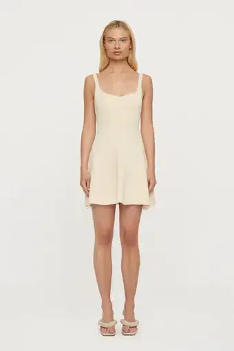 Clea Lucy Crepe Mini Dress Cream Size 8