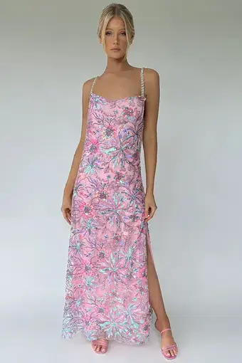 Sisters The Label Paris Gown Embellished Dreams and Pink Silk One Size
