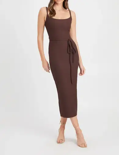 Kookai Hanson Midi Dress in Dark Chocolate Brown

 Size 12