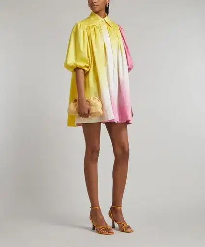Aje Cloud Burst Smock MIni Dress in Tie Dye Pink

Size 10 / M