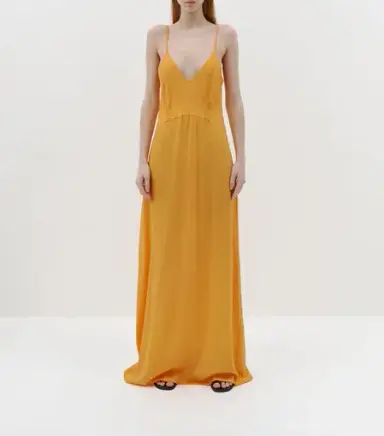 Bassike Silk Longerline Slip Dress in Tangerine Size 0 / Au 6