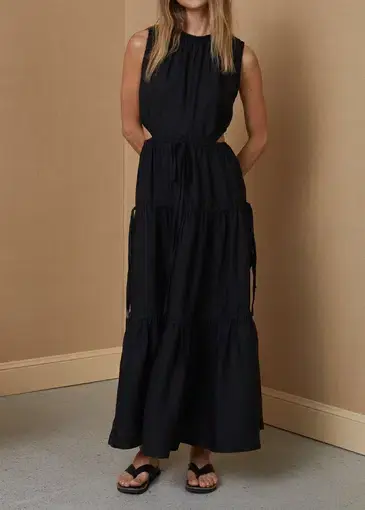 Bec & Bridge Henriette Maxi Dress Black Size AU 6