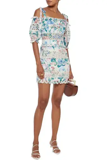 Zimmermann Verity Dot Off Shoulder Dress in Cream Floral
Size 2 / AU 10-12