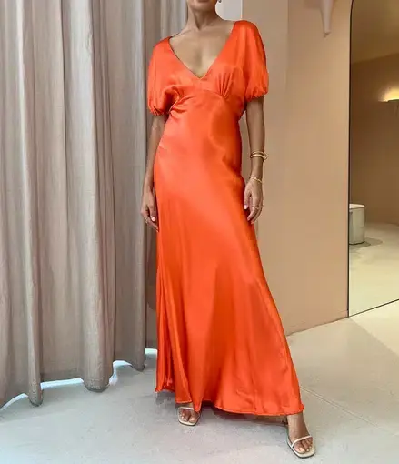Dominique Healy Adaline Dress in Melon Size 6 Orange