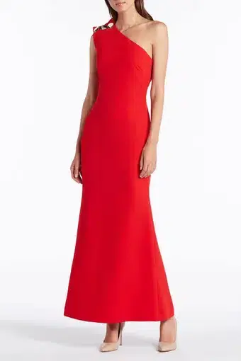 Carla Zampatti Diana Asymmetric Gown Red Size 10