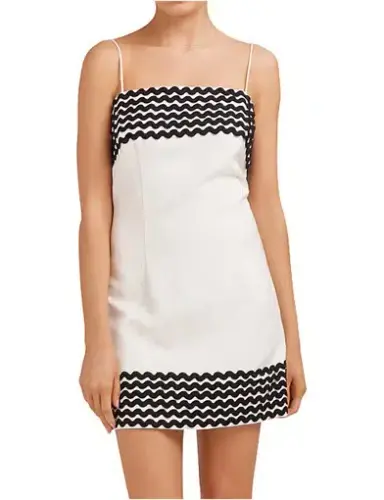 C/MEO Collective Incise Mini Dress White/Black Size 10