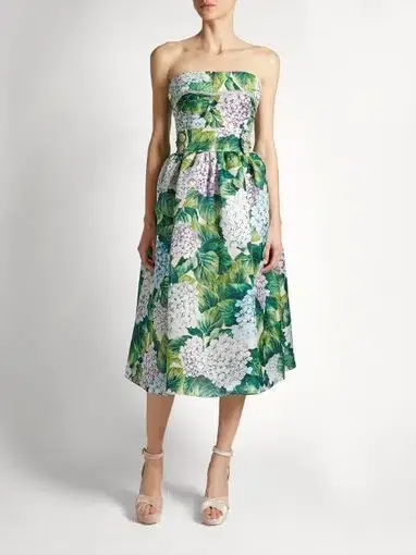 Dolce & Gabbana Hydrangea Strapless Dress Print Size 10