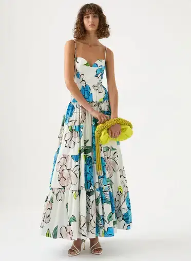 Aje Botanical Maxi Dress Cool Camellia Size 10 / M