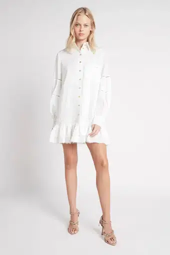 Aje Lotus Shrit Mini Dress White Size 4
