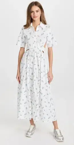 Sister Jane Dream Lapis Shell Shirt Dress Brilliant White Size M+ / Au 12