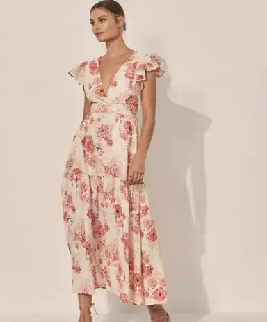 Kivari Florence Ruffle Maxi Dress Floral Size 16