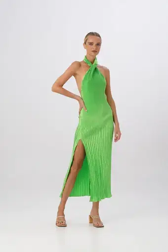 L'Idee Soiree Klum Gown in Neon Green Size 10
