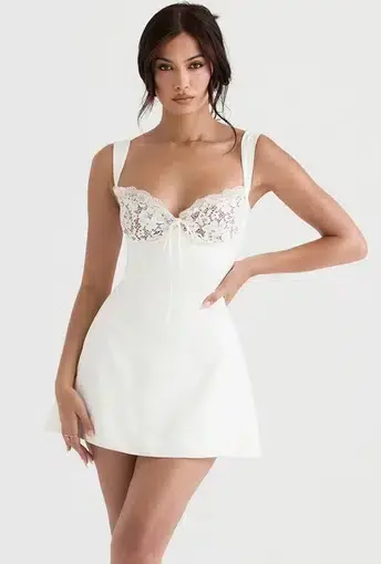House of CB Adriana Mini Dress White Size S / Au 8
