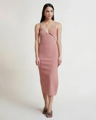 Bec & Bridge Livania Cut Out Midi Dress Grapefruit Size 8 / S