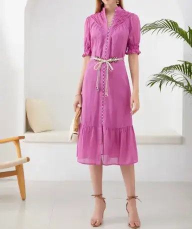 GDS Colette Linen Dress Violet Size 10