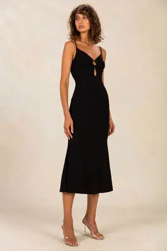 Misha Collection Josette Sparkle Midi Dress Black Size 8 
