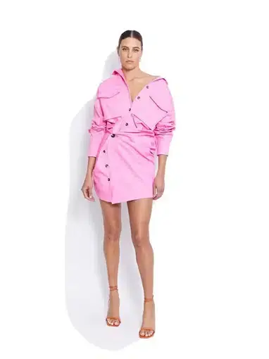 Pfeiffer The Label Forbes Mini Dress Ultra Pink Size Small/Au 10 