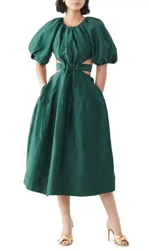 Aje Mimosa Cut Out Midi Dress  Emerald Size 6